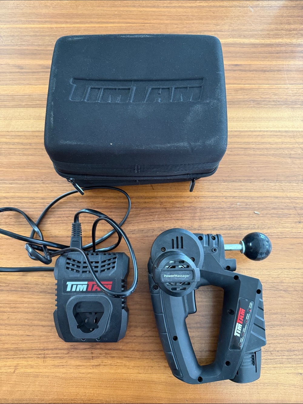 Tim Tam massage gun with case and charging station